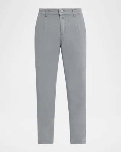 Kiton Men's Pleated Straight-fit Pants In Gray