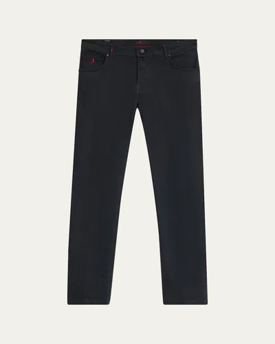 Kiton Men's Plus One Slim Stretch Five-pocket Pants In Black