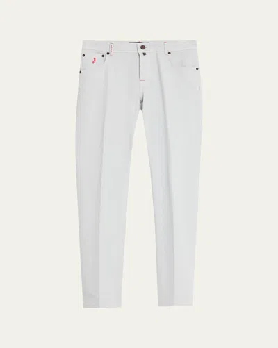 Kiton Men's Plus One Slim Stretch Five-pocket Pants In White