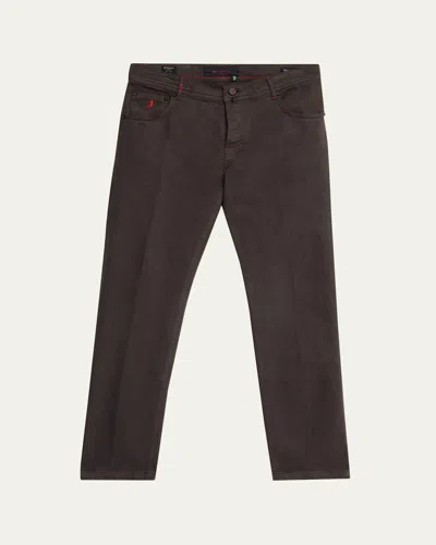 Kiton Men's Plus One Straight Leg Five-pocket Pants In Brown