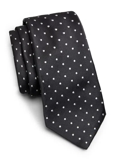 Kiton Men's Polka Dot Silk Tie In Black