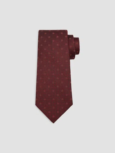 Kiton Men's Polka Dot Woven Silk Tie In Dark Red