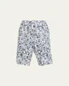 Kiton Men's Printed Linen Drawstring Shorts In Multi
