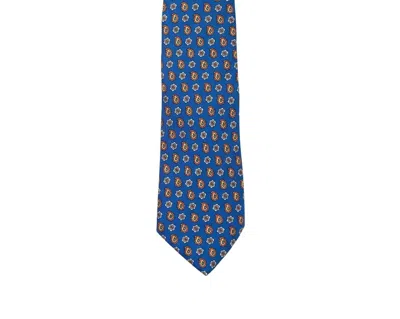 Kiton Men's Printed Silk Tie In Blue