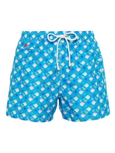 KITON MEN'S PRINTED SWIM SHORTS