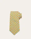 Kiton Men's Repeat Floral 7-fold Silk Tie In Ylw Mult