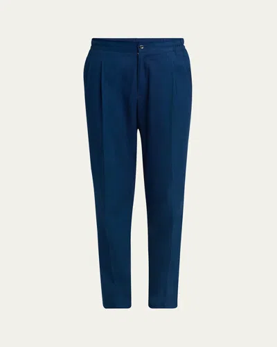 Kiton Men's Sasha Wool Pleated Stretch Pants In Dk Blu