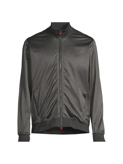 Kiton Men's Shiny Jersey Swim Jacket In Gray