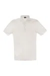 Kiton Short-sleeved Cotton Polo Shirt In White