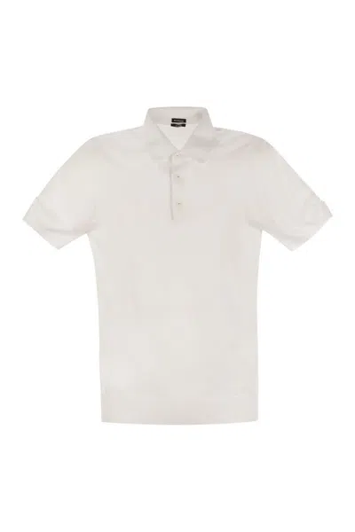 KITON MEN'S SHORT-SLEEVED COTTON POLO SHIRT