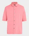Kiton Men's Silk And Cotton Button-front Overshirt In Pink