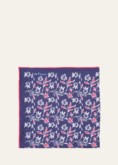 Kiton Men's Silk Floral Pocket Square In Multi
