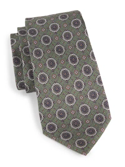 Kiton Men's Silk Medallion Tie In Neutral