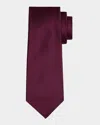 Kiton Men's Silk Micro-houndstooth Seven-fold Tie In Red