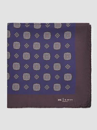Kiton Men's Silk Pocket Square In Blue