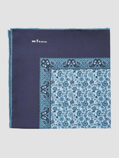 Kiton Men's Silk Pocket Square In Blue
