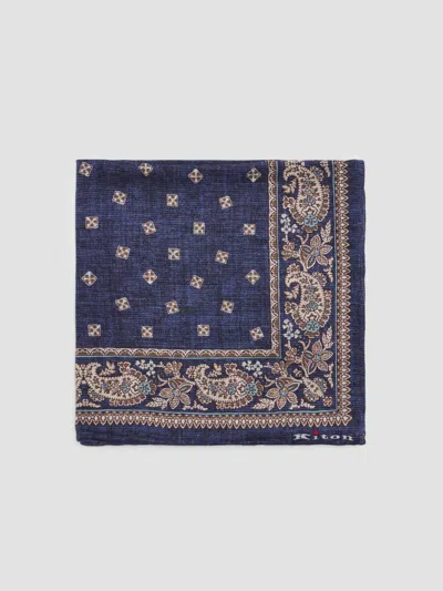 Kiton Men's Silk Pocket Square In Blue