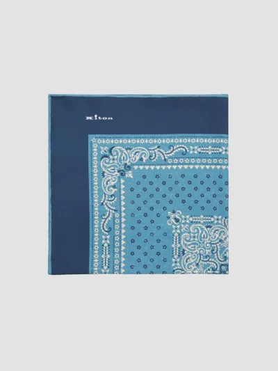 Kiton Men's Silk Pocket Square In Blue