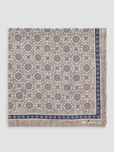 Kiton Men's Silk Pocket Square In Brown