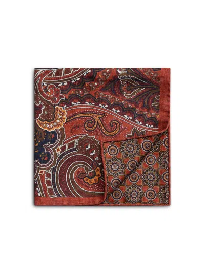 Kiton Men's Silk Pocket Square In Brown