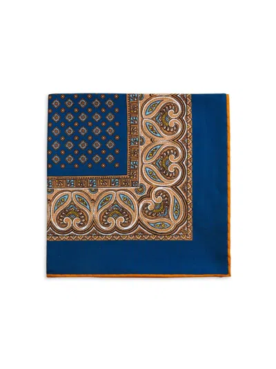 Kiton Men's Silk Pocket Square In Brown