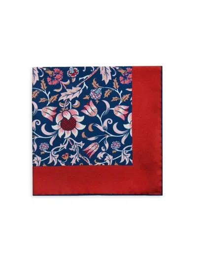 Kiton Men's Silk Pocket Square In Red