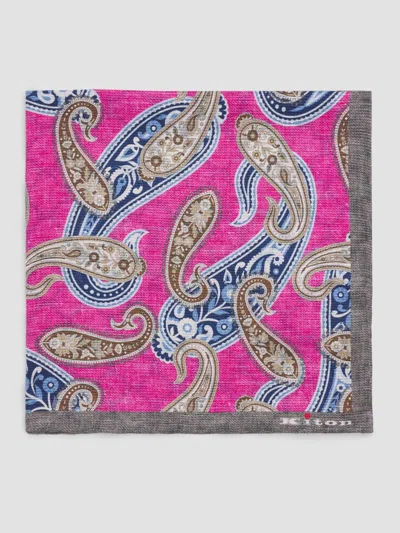 Kiton Men's Silk Pocket Square In Pink