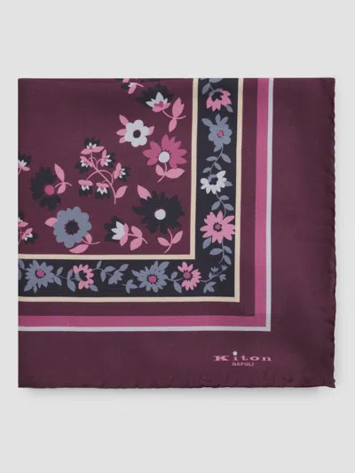 Kiton Men's Silk Pocket Square In Purple