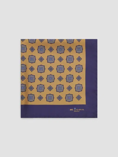 Kiton Men's Silk Pocket Square In Yellow