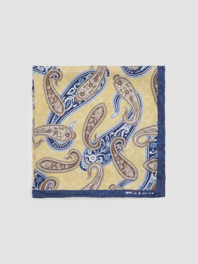 Kiton Men's Silk Pocket Square In Yellow