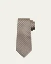 Kiton Men's Silk Polka Dot Jacquard Seven-fold Tie In Brown