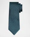 Kiton Men's Silk Polka Dot Jacquard Seven-fold Tie In Green