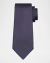 Kiton Men's Silk Small Square Seven-fold Tie In Navy