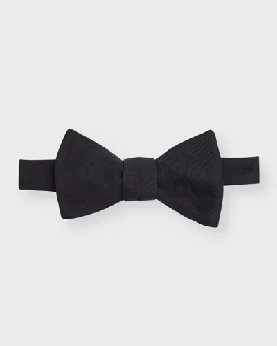 Kiton Men's Silk Twill Bow Tie In Black