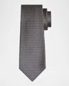 Kiton Men's Silk Woven Ovals Seven-fold Tie In Gold