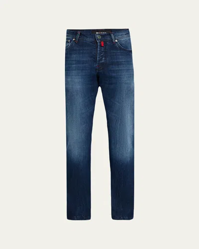 Kiton Men's Slim-fit Dark Wash Jeans In Blue