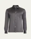 Kiton Men's Slim Fit Jersey Sport Shirt In Gray