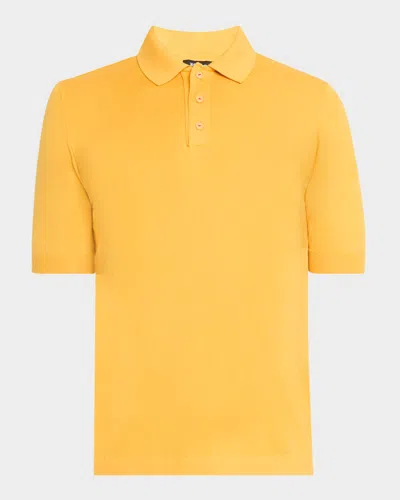 Kiton Men's Soft Cotton Polo Shirt In Orng