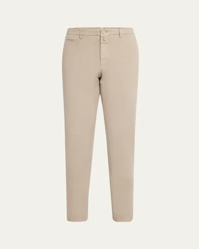 Kiton Men's Soft Lyocell-cotton Twill Pants In Lt Brwn