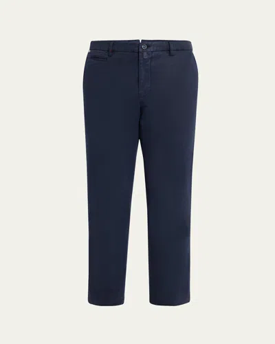 Kiton Men's Soft Lyocell-cotton Twill Pants In Navy