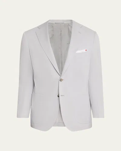 Kiton Men's Solid Cashmere Blazer In Gray