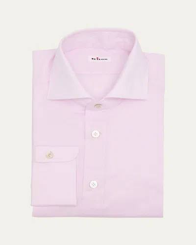 Kiton Men's Solid Cotton Dress Shirt In Pink