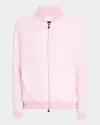 Kiton Men's Solid Linen Blouson Jacket In Pink