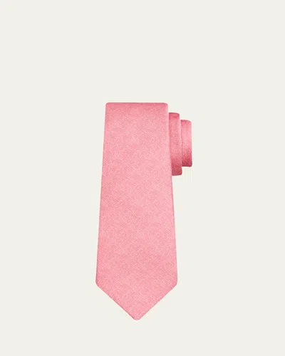 Kiton Men's Solid Silk 7-fold Tie In Pink
