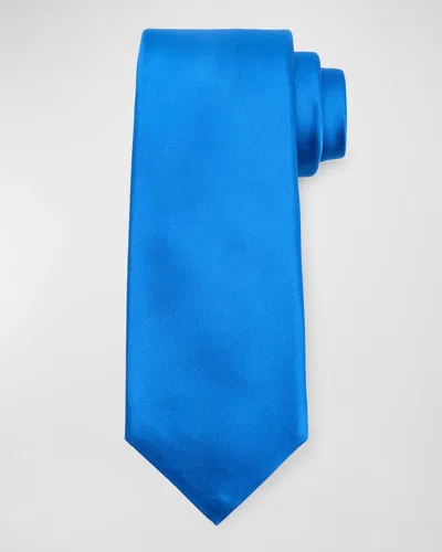 Kiton Men's Solid Silk Tie In Blue