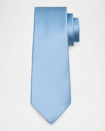 Kiton Men's Solid Silk Tie In Blue