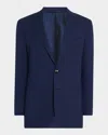 Kiton Men's Solid Wool Blazer In Navy