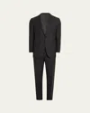 Kiton Men's Solid Wool-silk Suit In Gry
