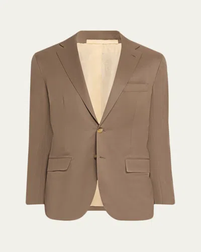 Kiton Men's Solid Wool Single-breasted Sport Coat In Brown