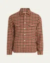 Kiton Men's Speckled Cashmere Overshirt In Brown